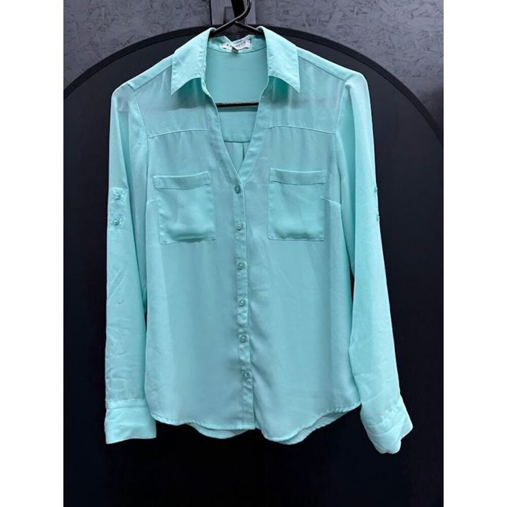 Express Teal Portofino Button Up Shirt